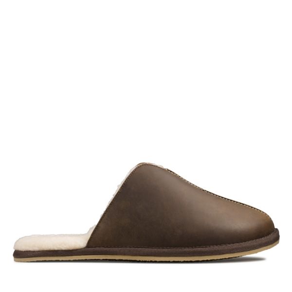 Clarks Mens Kite Seam Slippers Brown | USA-3950724